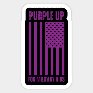 Purple Up For Military Kids Usa Flag Sticker